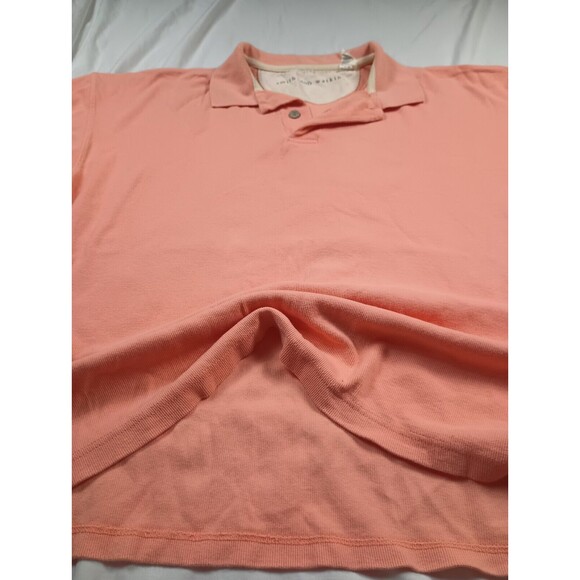 Smith & Watkins Sz L Men Orange Textured  Polo Shirt - Picture 12 of 12